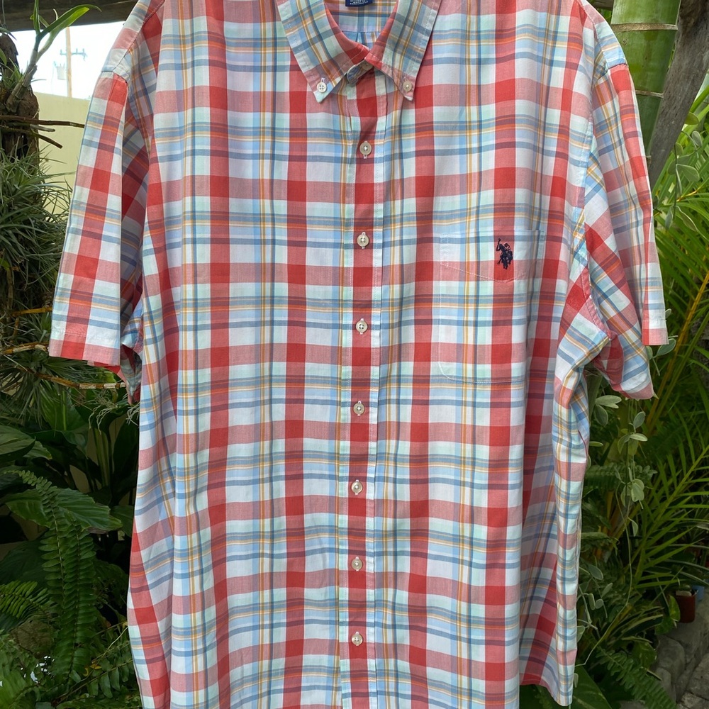 U.S. POLO Association New York Men’s 2X Plaid Buttoned Down Shirt